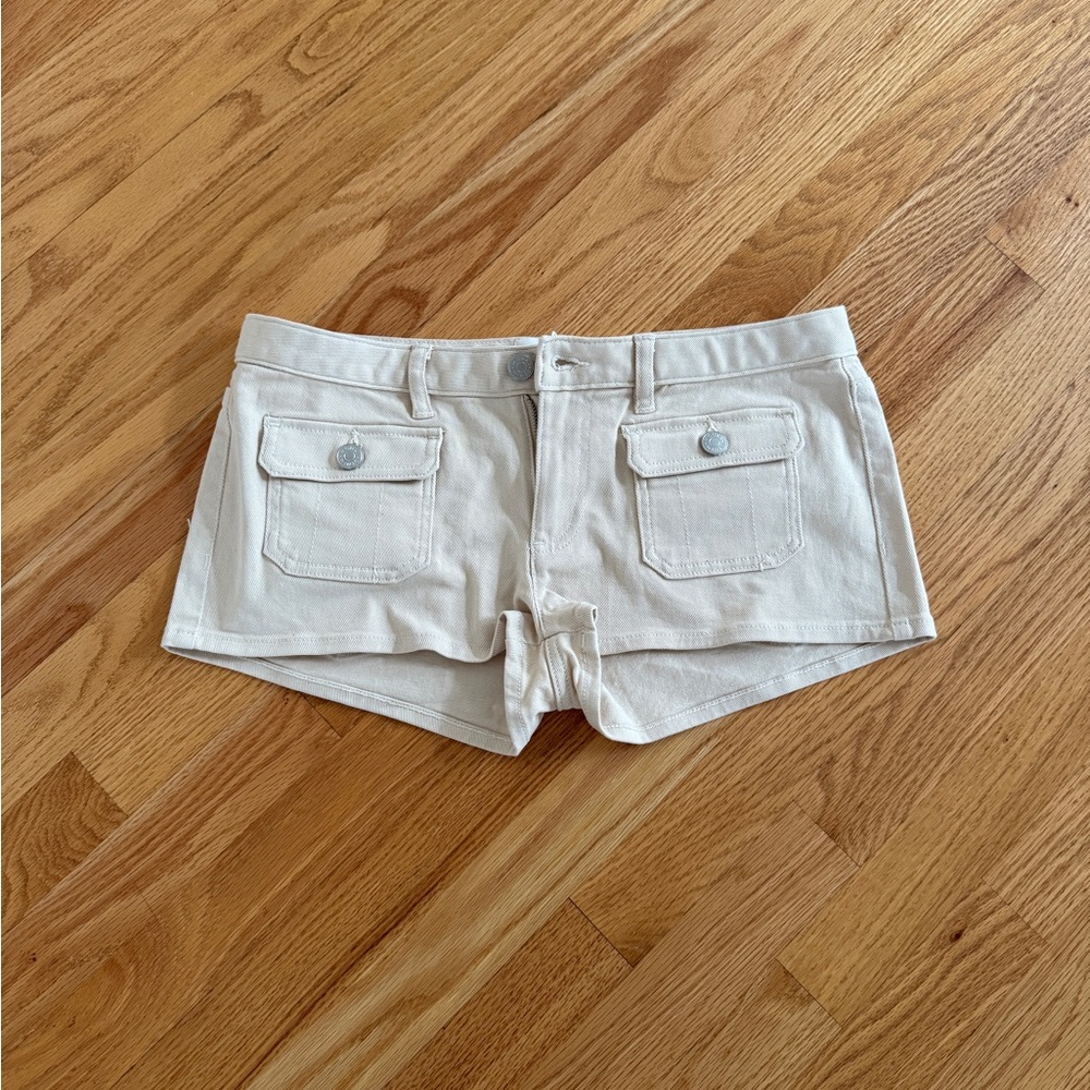 Khaki mini shorts beige shorts